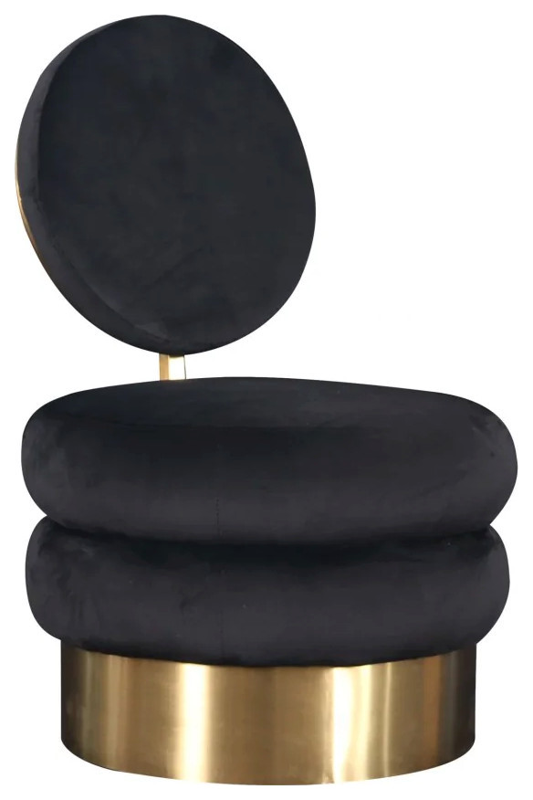 Janice Modern Black Velvet  ampGold Accent Chair   Contemporary   Armchairs And Accent Chairs   by V.S.D Furniture  Houzz