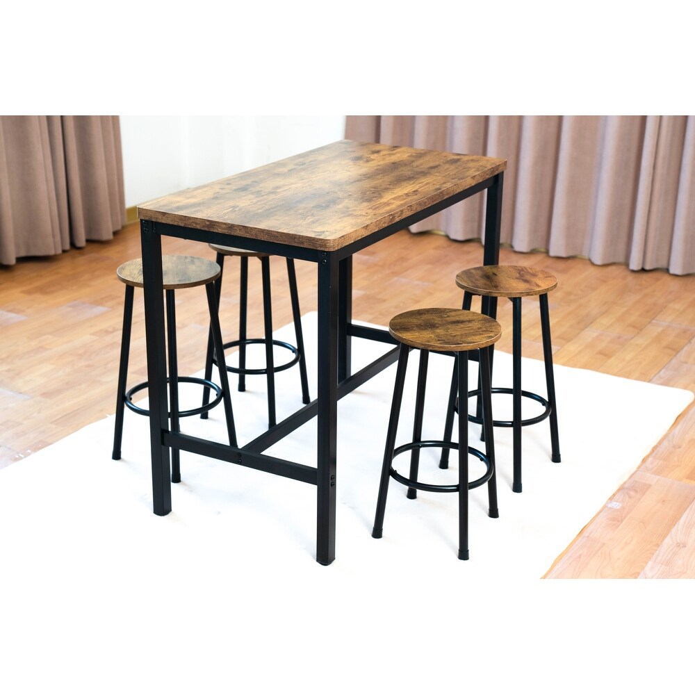 Modern 5 Piece Dining Table Set with 4 Chairs for Dining Room