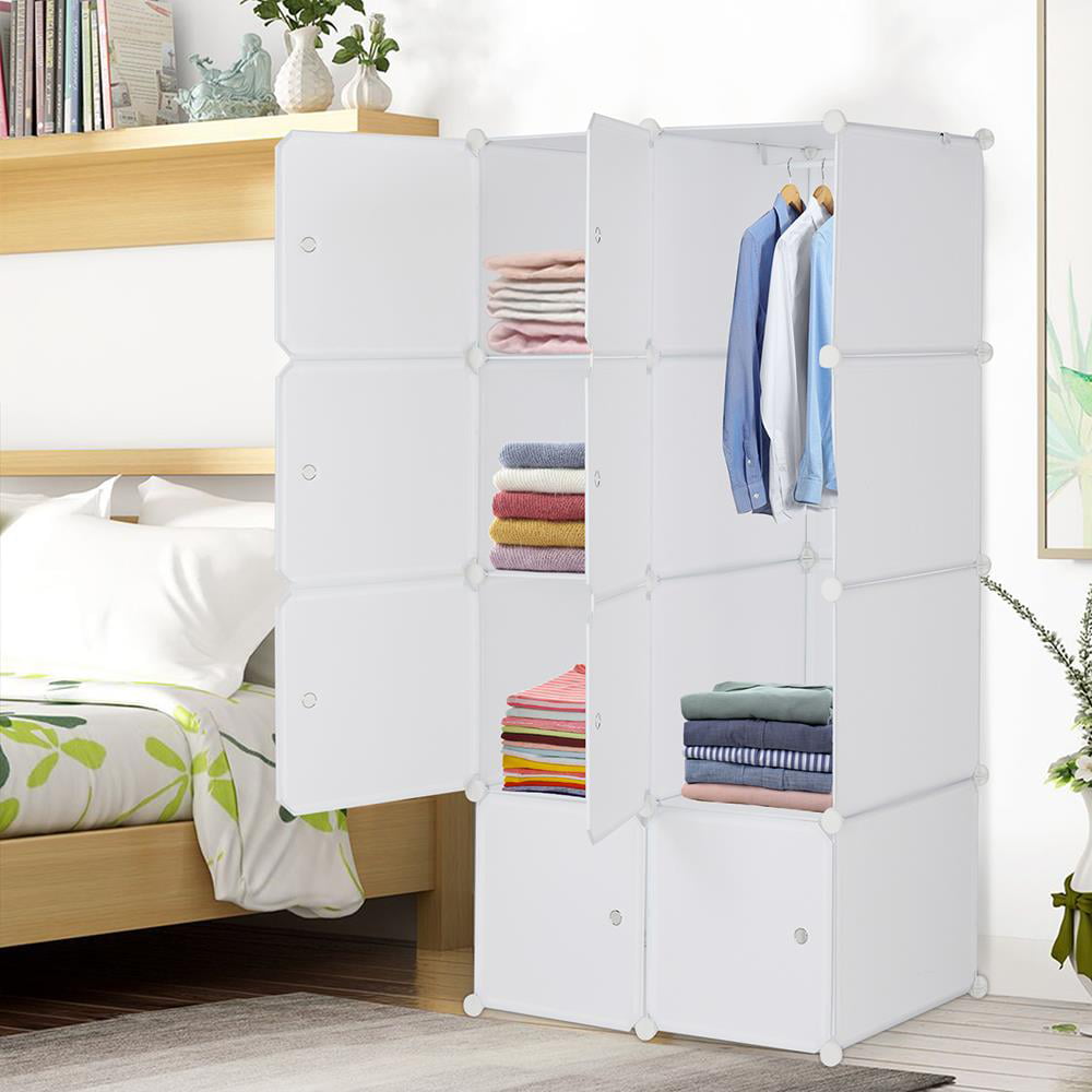 FCH 8-Cube Wardrobe Portable Closets, White