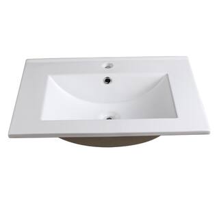 Fresca Allier 24 in. Drop-In Ceramic Bathroom Sink in White with Integrated Bowl FVS8125WH