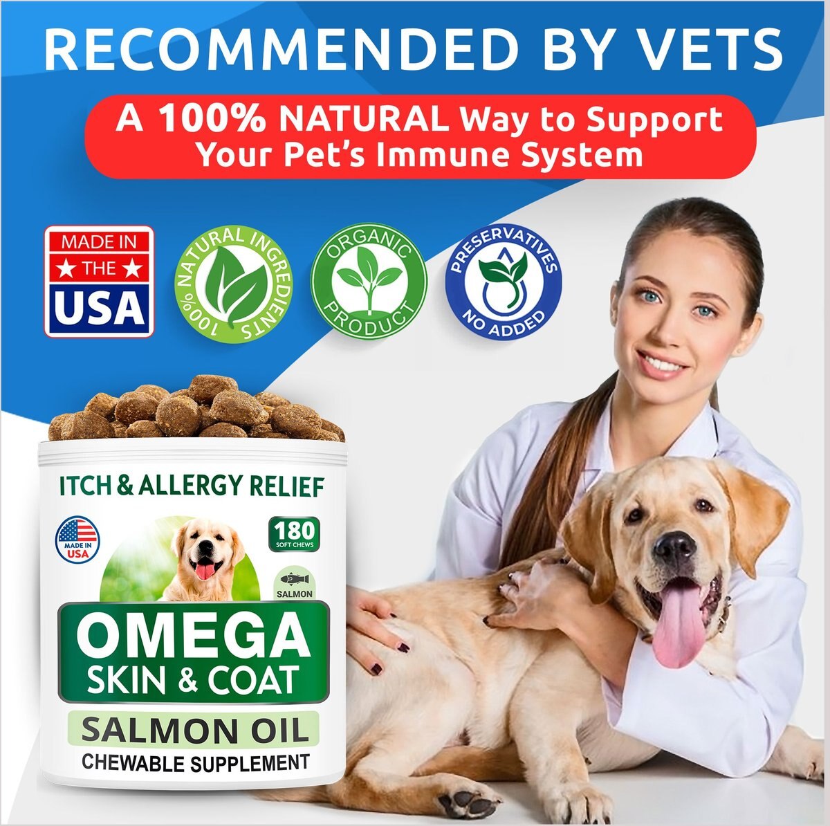 BarkandSpark Omega 3 Skin and Coat Dog Supplement