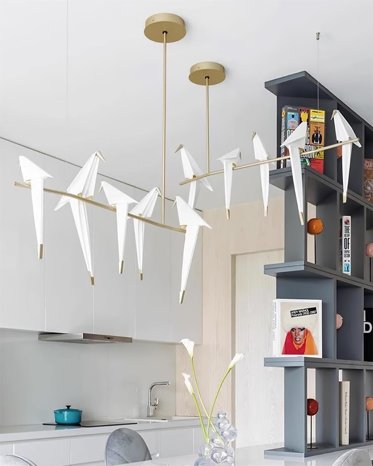 Paper Crane Bird LED Chandelier