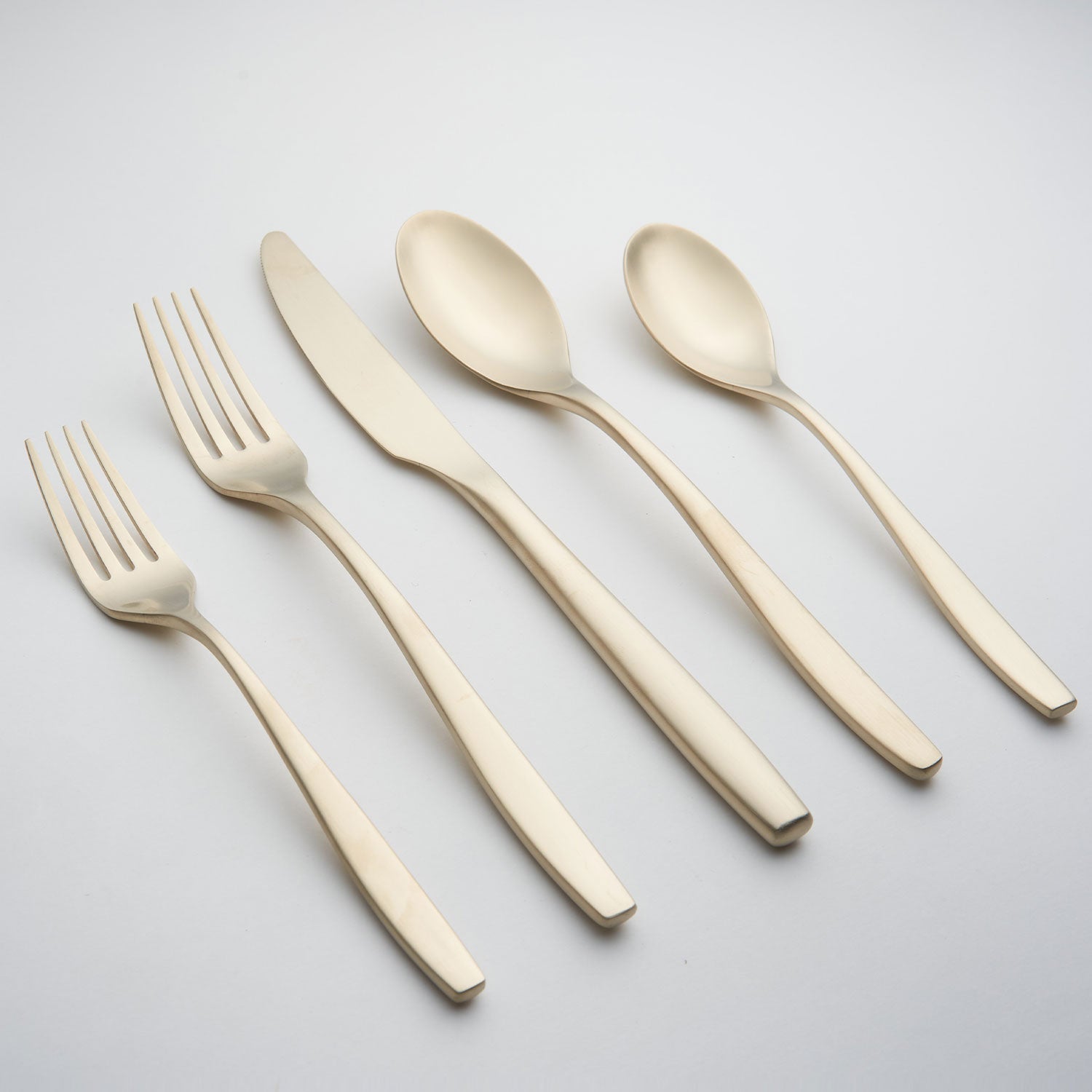 Averie Champagne Satin 20-Piece Flatware Set