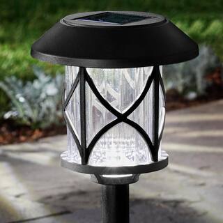 Hampton Bay Frazier 10 Lumens Solar Black LED Landscape Pathway Light Set (4-Pack) P1501-04