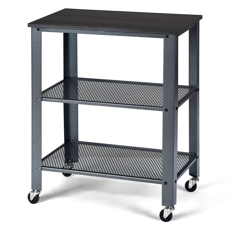 3-tier Kitchen Utility Industrial Cart With Storage