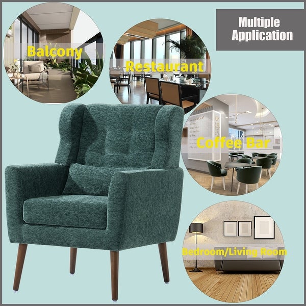 Modern Accent Chair Upholstered Foam Filled Living Room Chairs Comfy Reading Chair with Chenille Fabric Lounge for Living Room