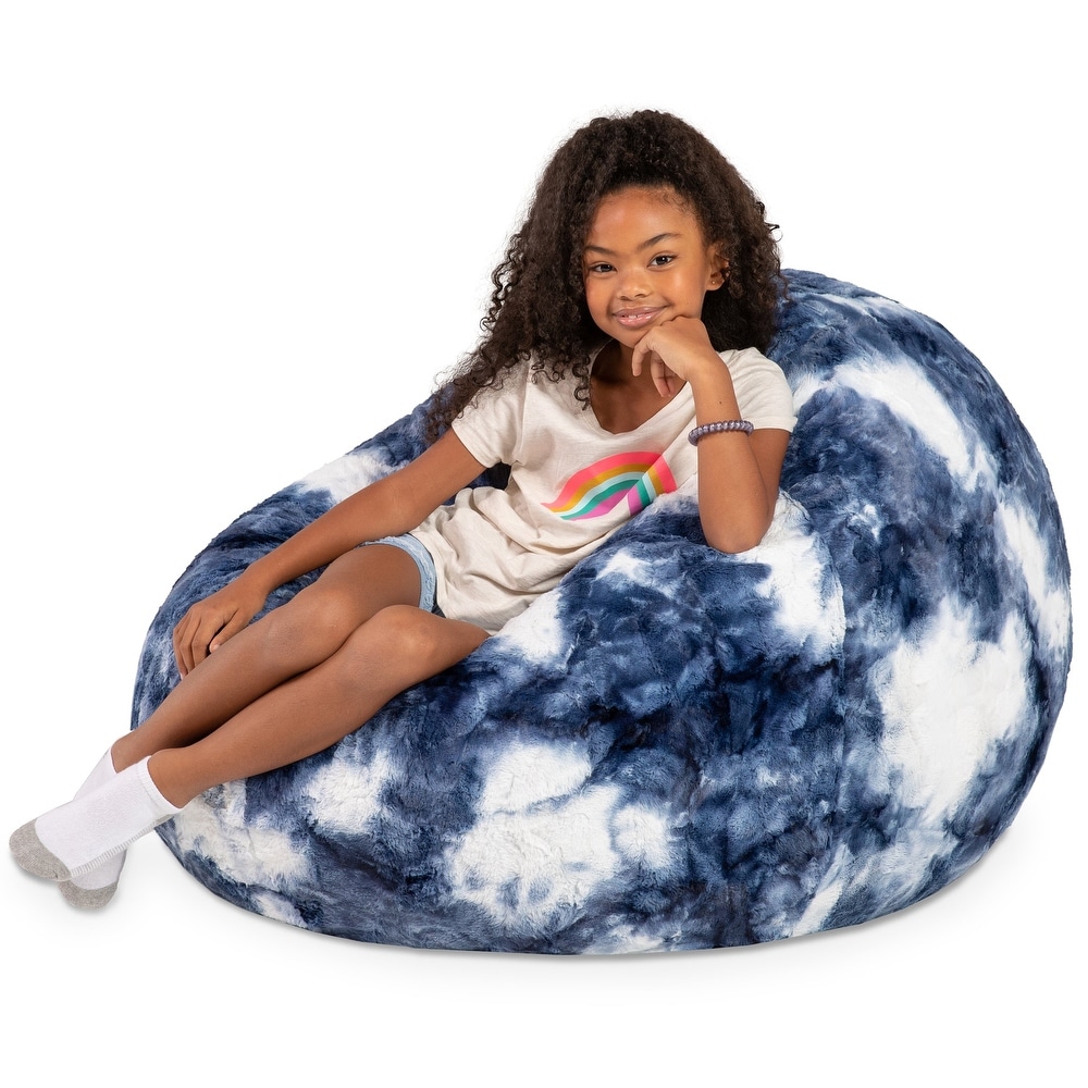 Jaxx Cocoon 4 Foot Kids Bean Bag Chair and Crash Pad   Faux Fur