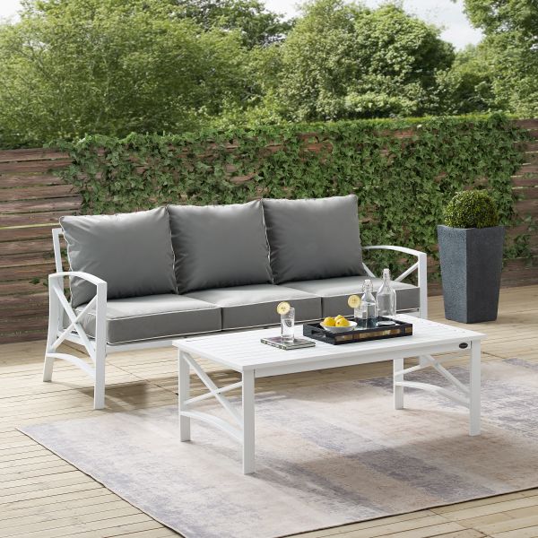 Kaplan 2Pc Outdoor Metal Sofa Set