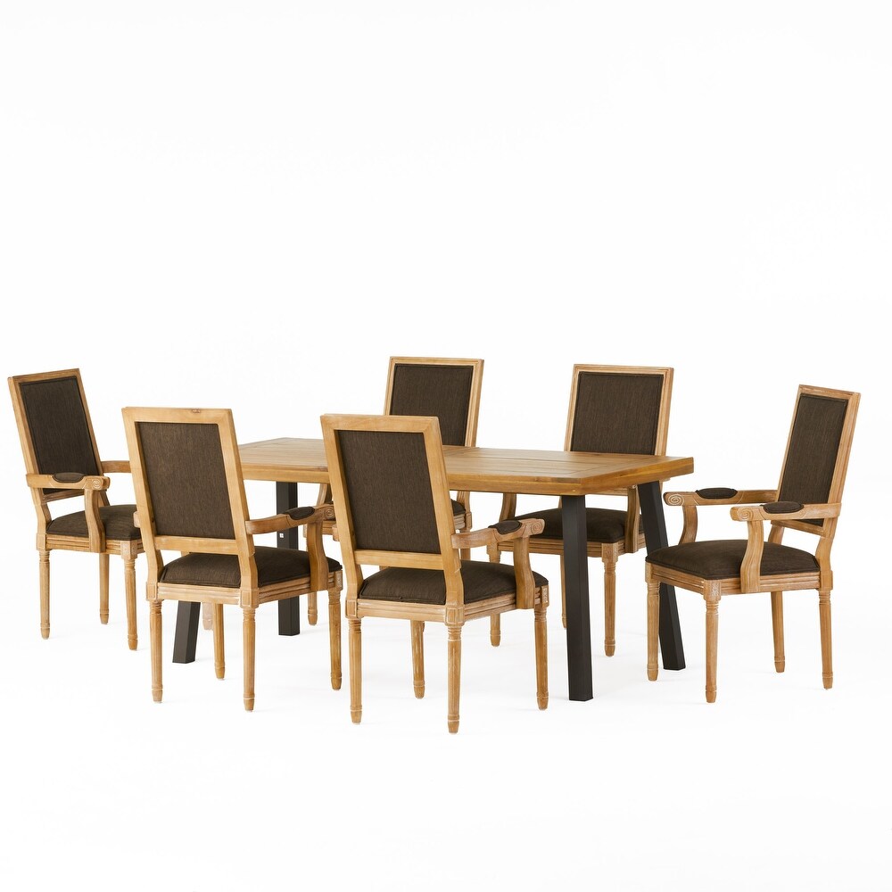 Ayers Fabric and Wood 7 Piece Dining Set by Christopher Knight Home