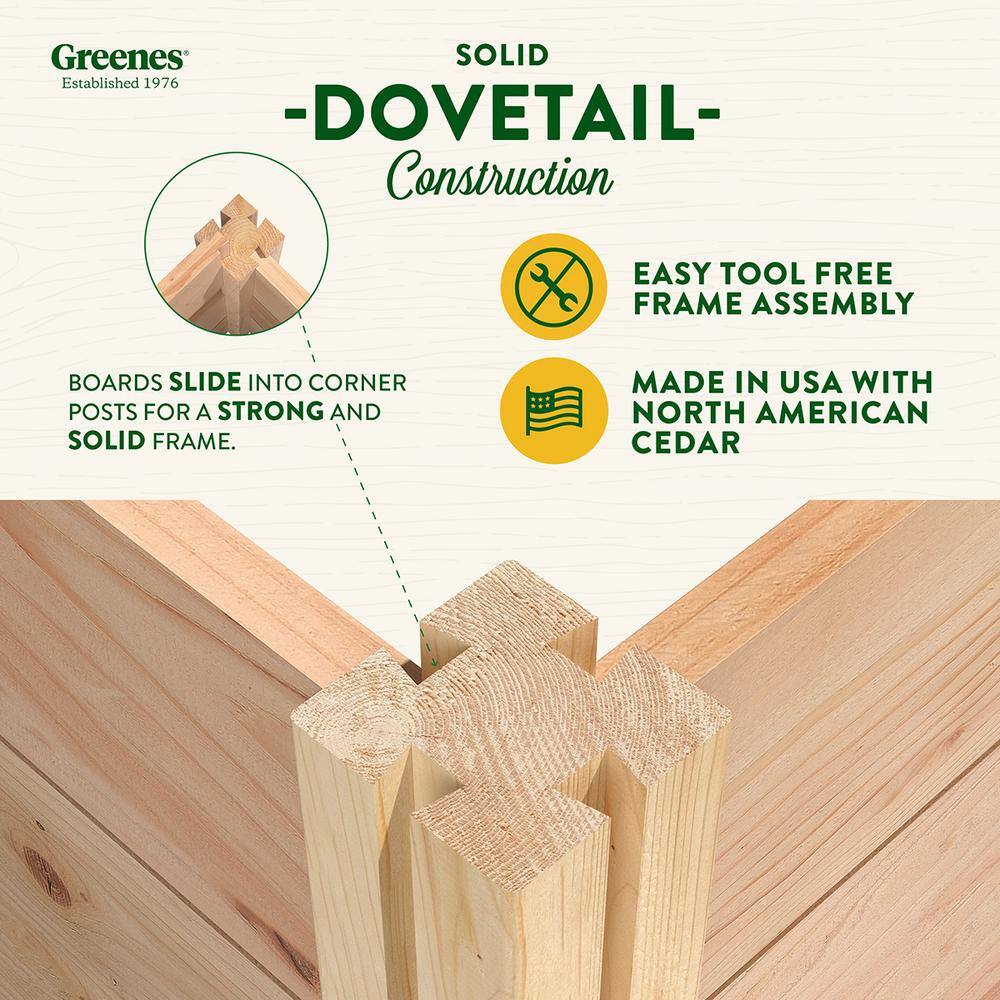Greenes Fence 8 ft. x 8 ft. x 16.5 in. Premium Cedar U-Shaped Raised Garden Bed RCUSB