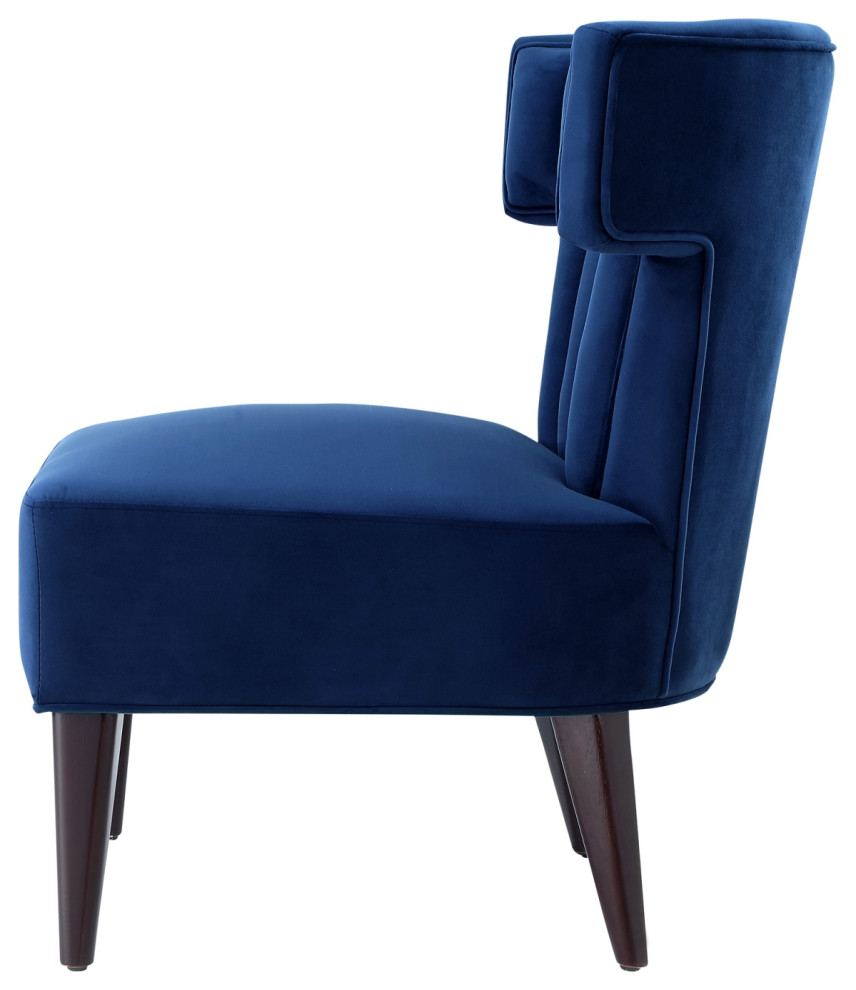 Nicole Miller Kairo Velvet Accent Chair  Channel Tufted Back   Midcentury   Armchairs And Accent Chairs   by Inspired Home  Houzz