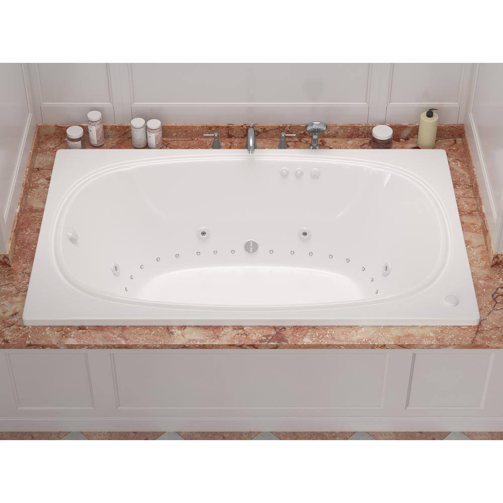 Universal Tubs Peridot 6 ft. Acrylic Rectangular Drop-in Whirlpool Air Bathtub in White HD4872CDR