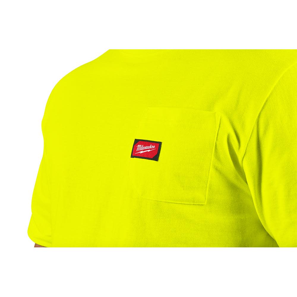 Heavy Duty Hi Vis Yellow Pocket Short Sleeve T-Shirt ; Small