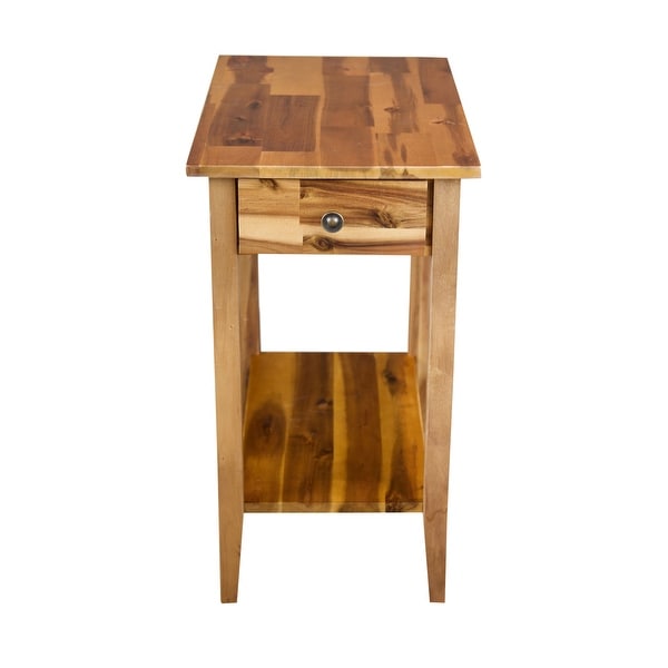 Porch and Den Holly Hill Solid Acacia Recliner End Table