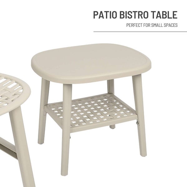 3 Pieces Hollow Design Retro Patio Table Chair Set - Overstock - 37914445