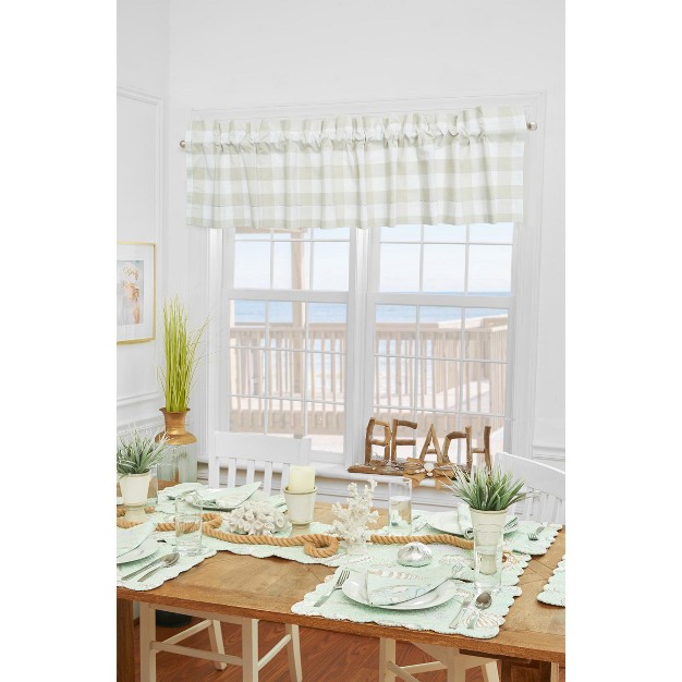 C amp f Home Franklin Pebble Gingham Check Window Valance Curtain