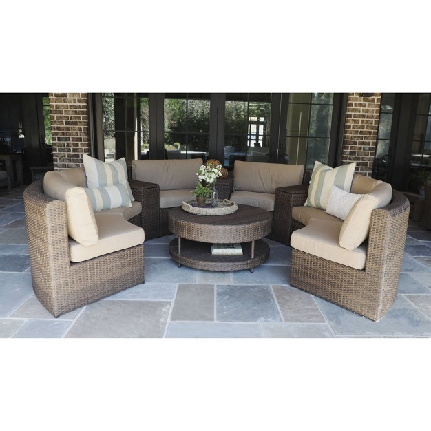 Cyprus Brown 8pc Sectional With Sunbrella Canopy Home And Garden