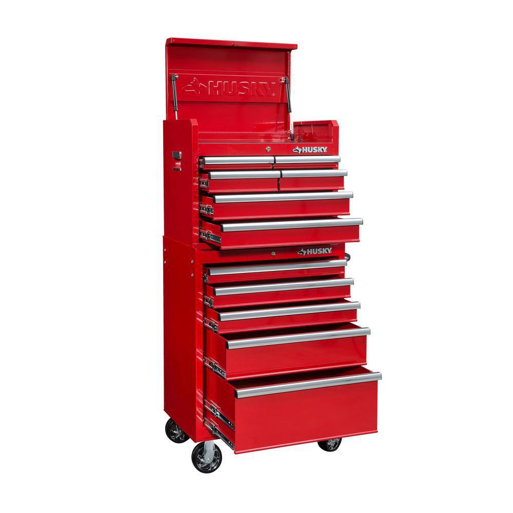 Husky 27 in. 11-Drawer Tool Chest and Cabinet Combo in Red 410-026-0111