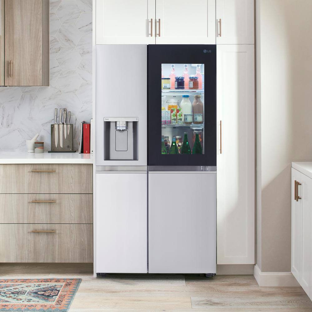 LG 27 cu. ft. Side by Side Smart Refrigerator w InstaView and Craft Ice in PrintProof Stainless Steel LRSOS2706S