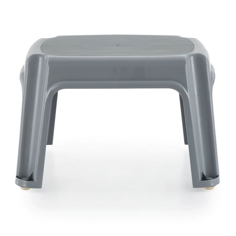 Gracious Living 9.5-Inch Sturdy Non Slip Plastic Single Level Step Stool， Grey