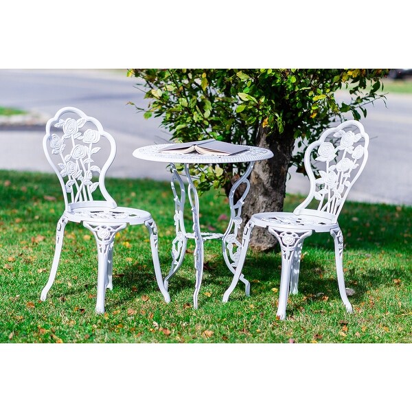 White Rose Bistro 3 Pc Set - Overstock - 33342610