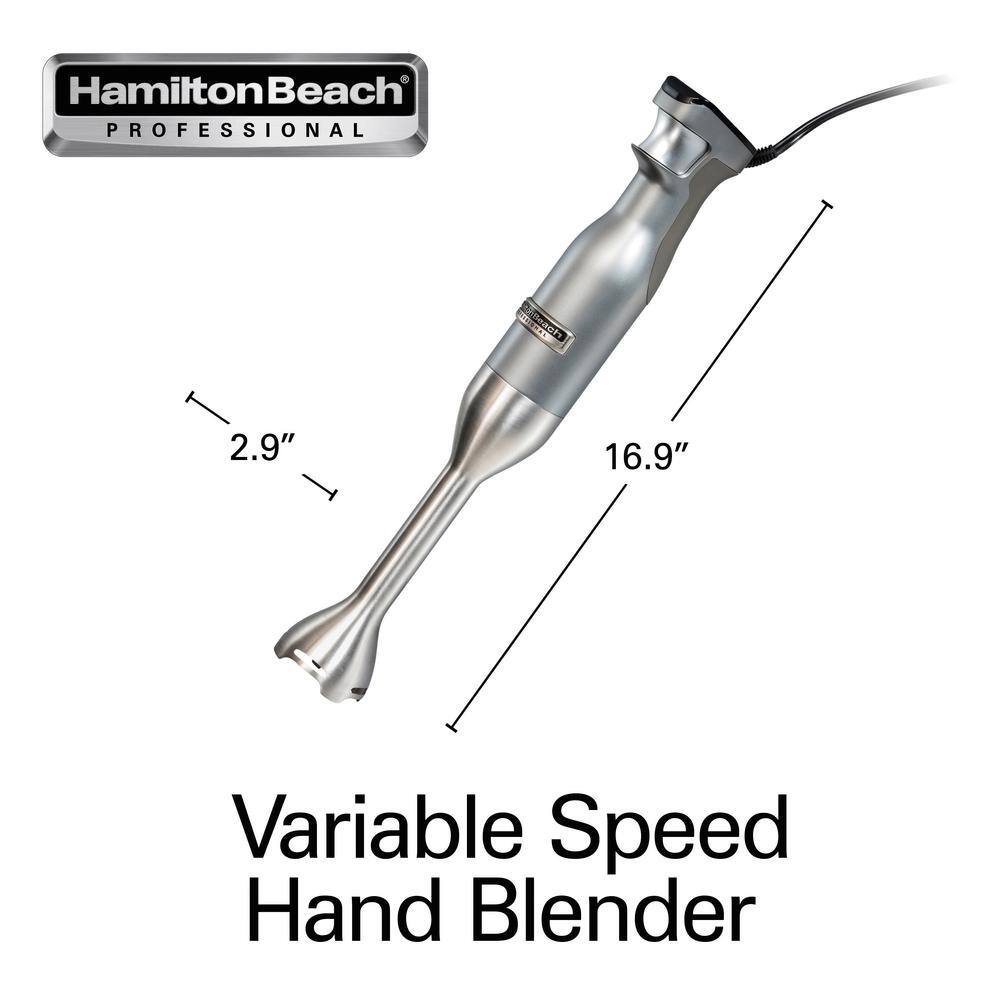 HAMILTON BEACH PROFESSIONAL 1-Speed Stainless Steel and Grey Immersion Blender with Variable Speeds 59750