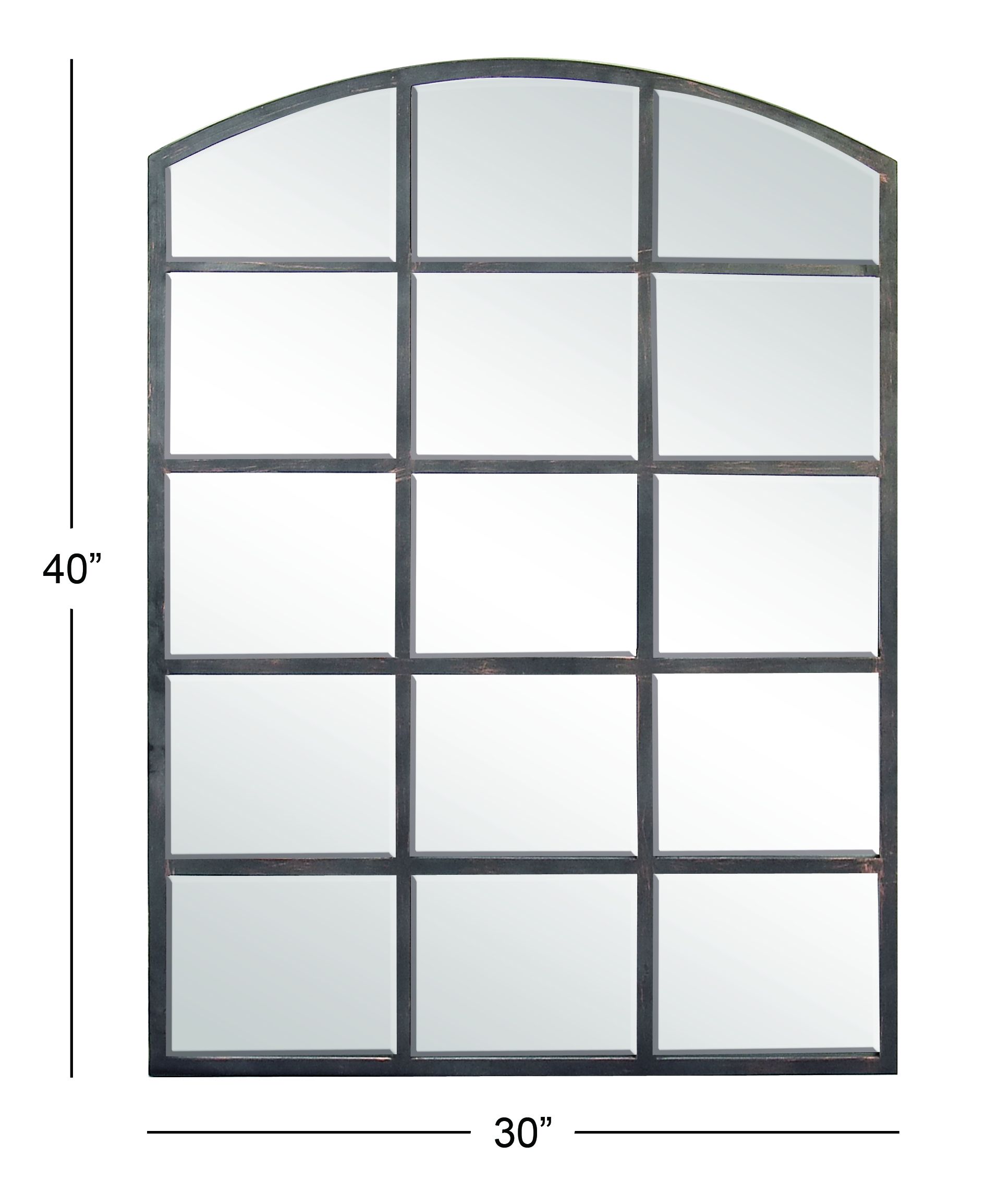 Clear Industrial Metal Wall Mirror 40 x 30