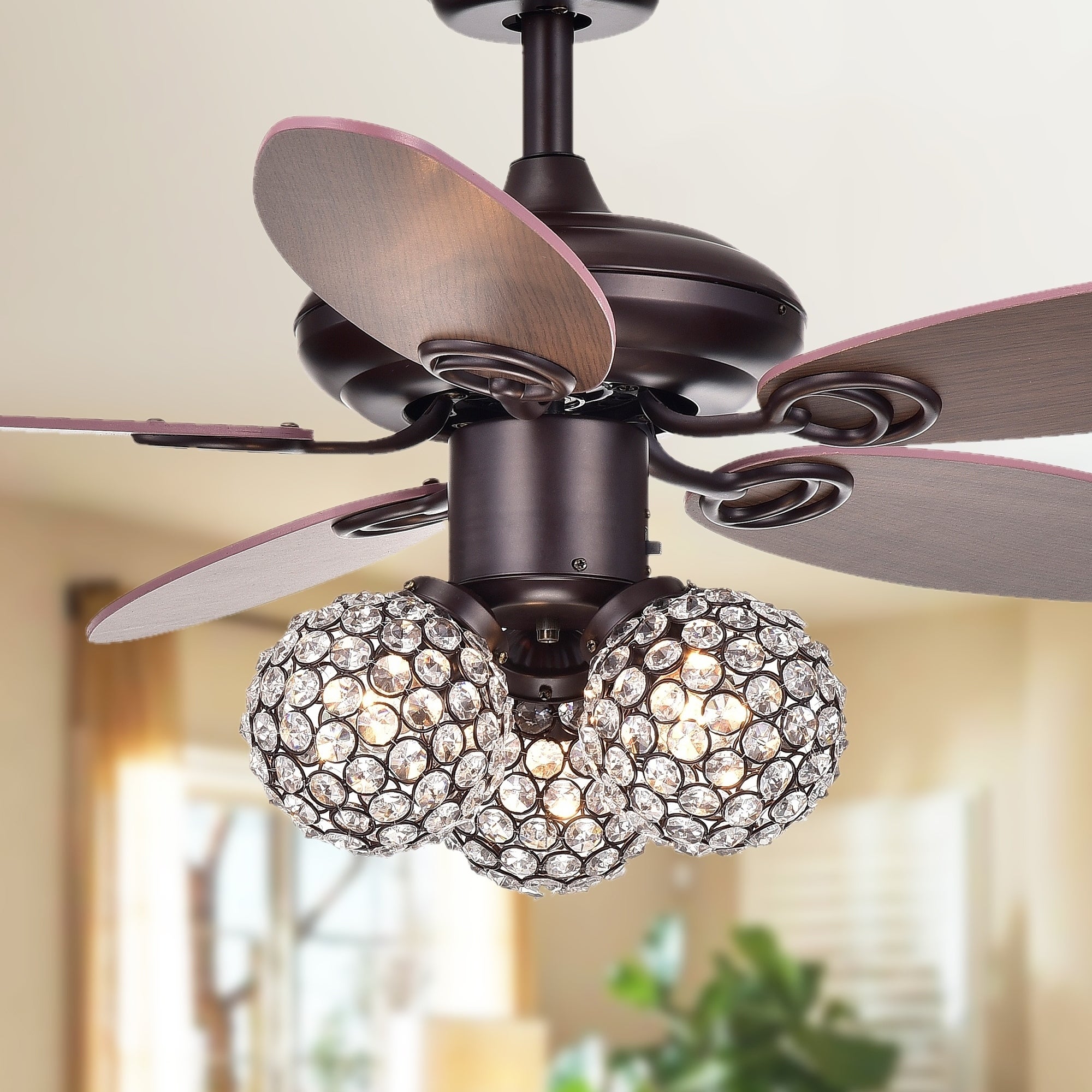 Casimer 5-blade 3-light Crystal Bronze Ceiling Fan Shopping - The Best Deals on Ceiling Fans | 23845372