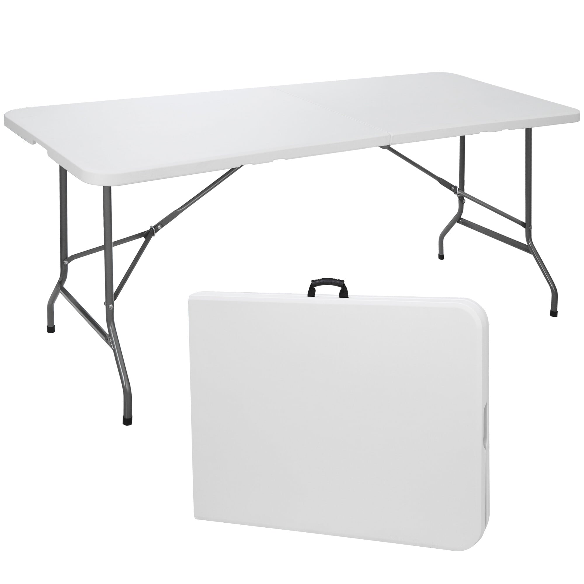 HomGarden 6FT x 2.3FT Portable Folding Picnic Table Outdoor Plastic Camping Card Table W/Handle