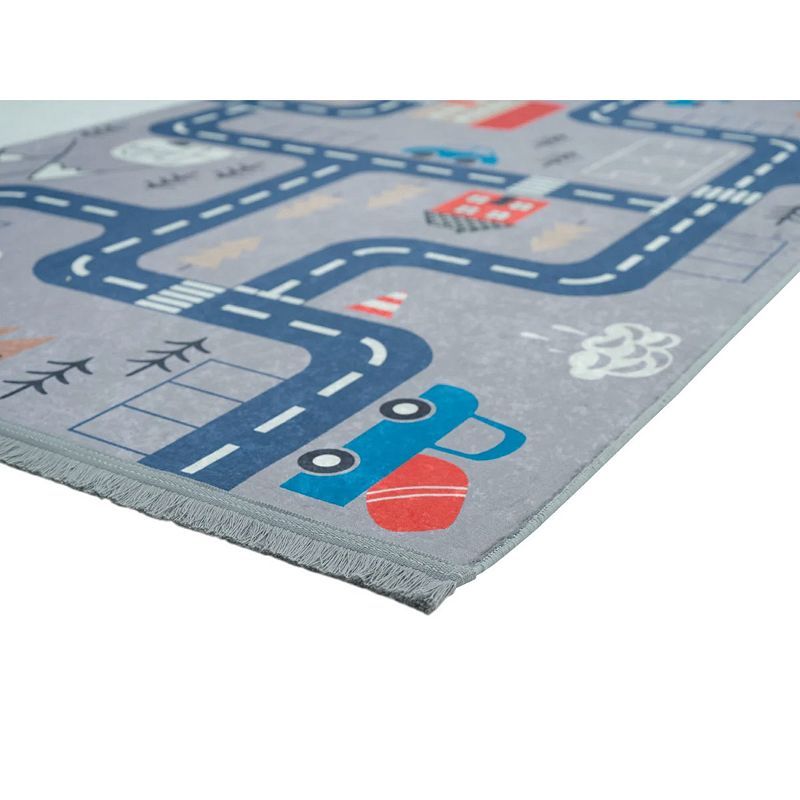 Mother Ruggers Road Home Machine Washable Colorful Kid's Rug