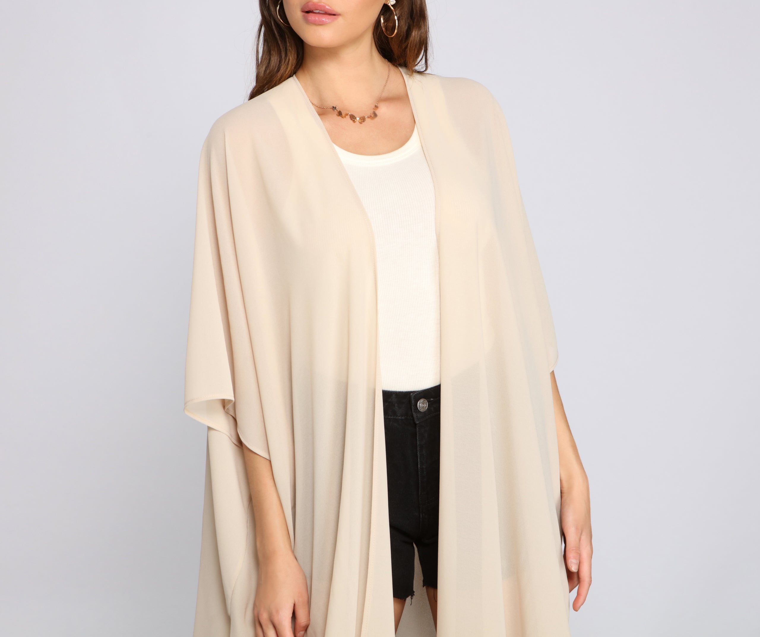 Essential Oversized Chiffon Kimono