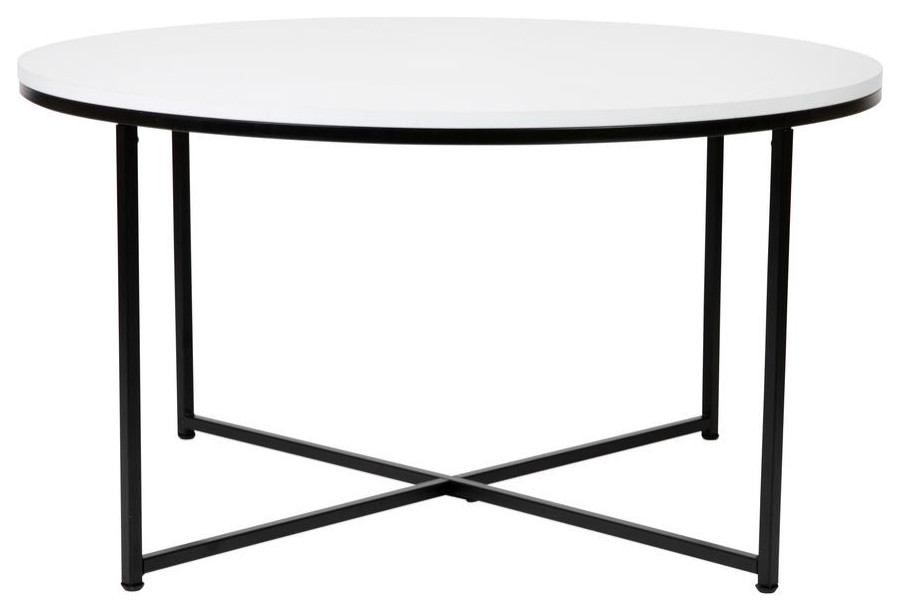 Hampstead Collection Coffee Table   Modern White Finish Accent Table with...   Contemporary   Side Tables And End Tables   by Pot Racks Plus  Houzz