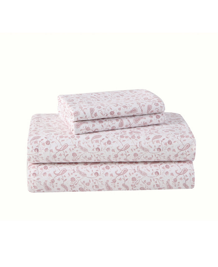 Laura Ashley Paisley Prance Cotton Flannel Sheet Sets