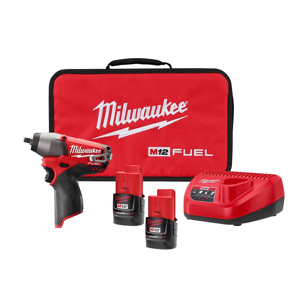 Milwaukee M12 FUEL 3/8 in. Impact Wrench Kit 2454-22 from Milwaukee