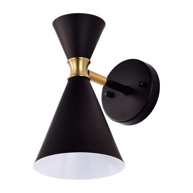 C Cattleya 1 light Indoor Wall Light With Brass Accents black