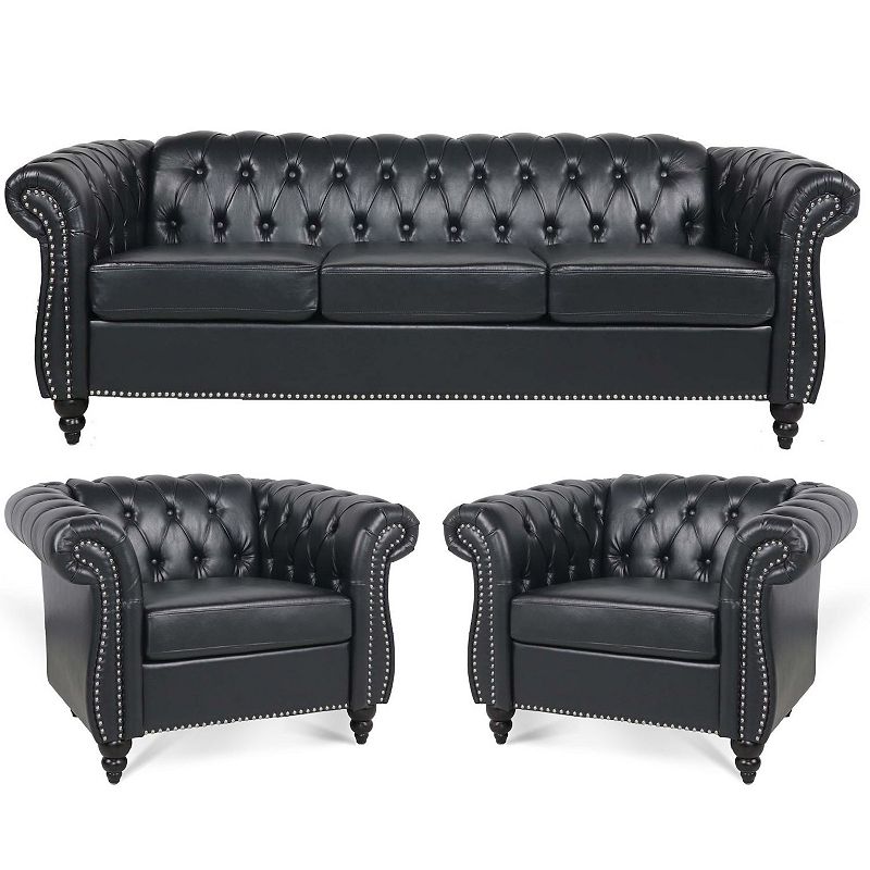 F.c Design 3 Piece Configurable Living Room Set - Stylish and Comfortable Sofas， Loveseat， And Chair