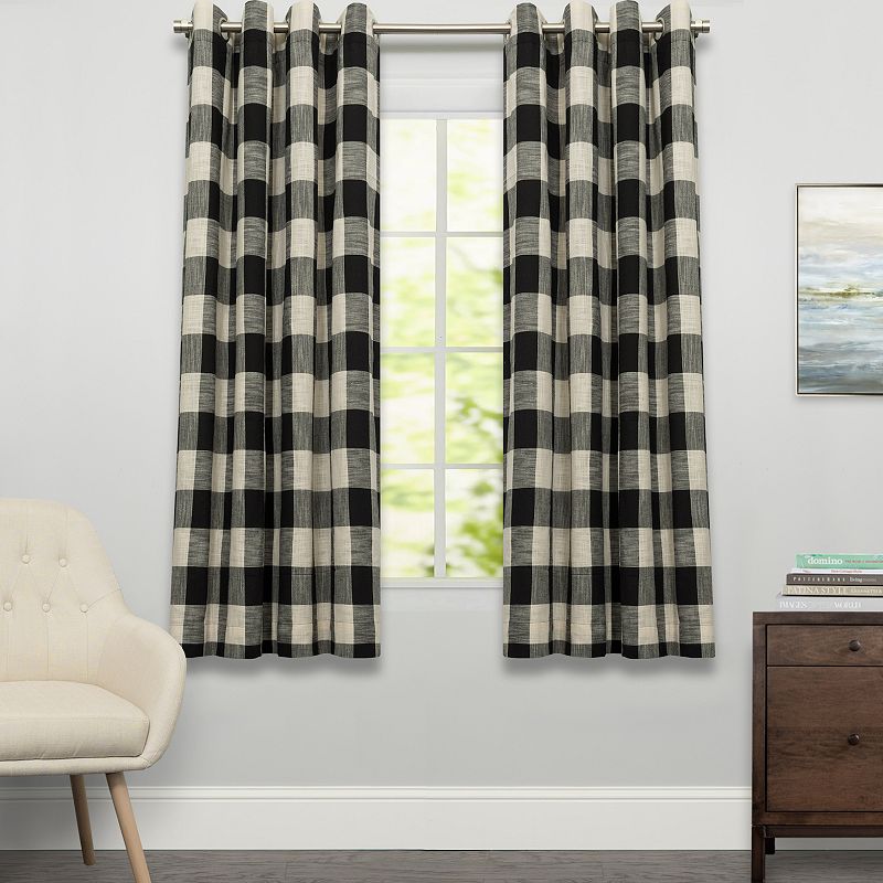 Sweet Home Sweet Home Collection Courtyard Grommet Plaid Window Curtain Single Panel 84