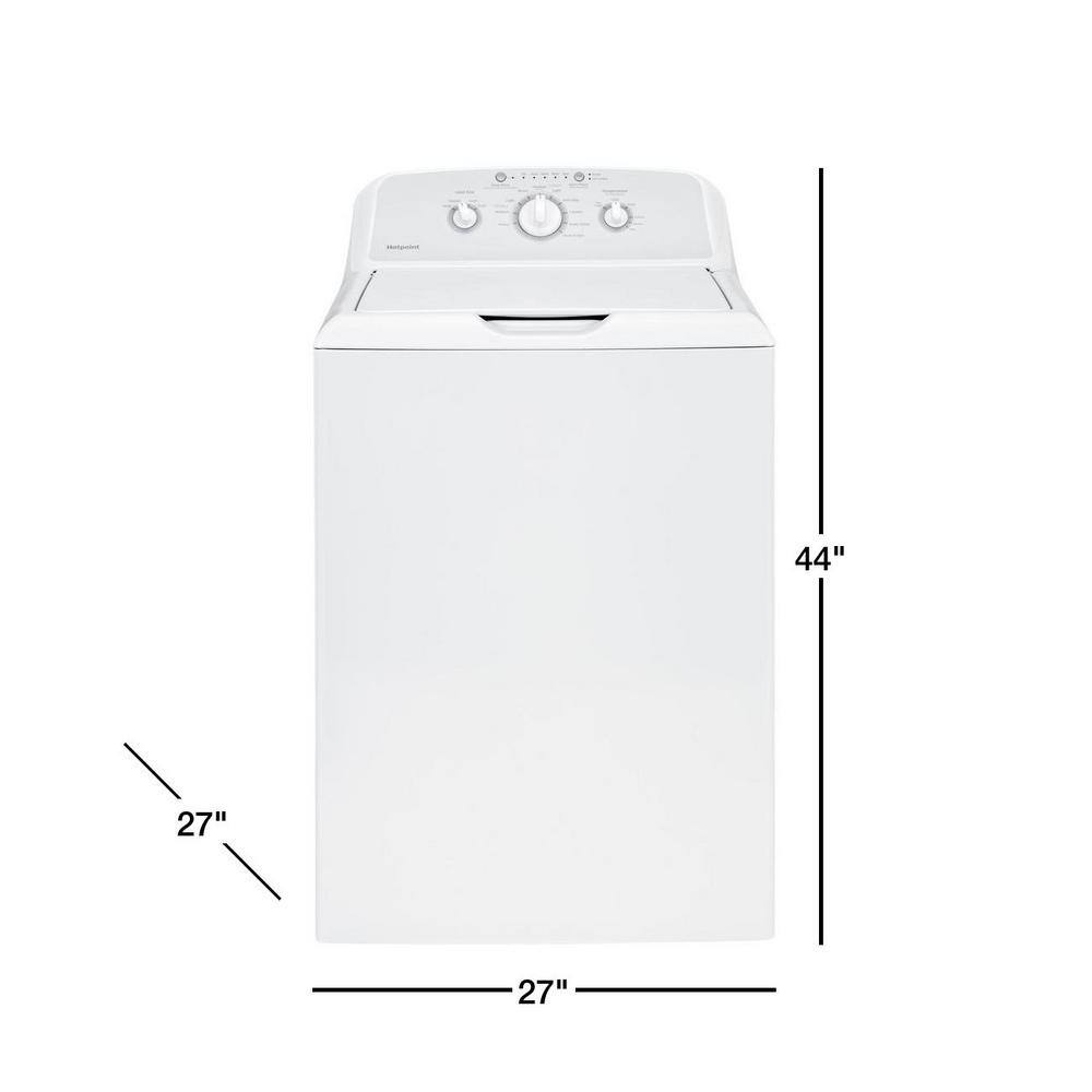 Hotpoint 3.8 cu. ft. Top Load Washer with Stainless Steel Basket in White HTW240ASKWS