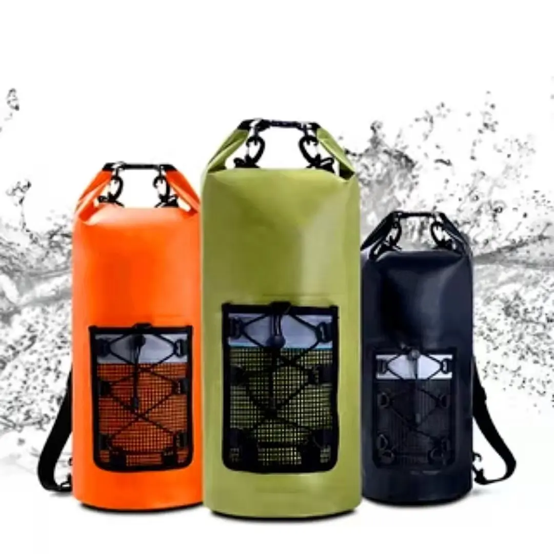 YUANFENG Camping Hiking Outdoor Waterproof Dry Bag with Reflective Tape Adjustable Net Strap