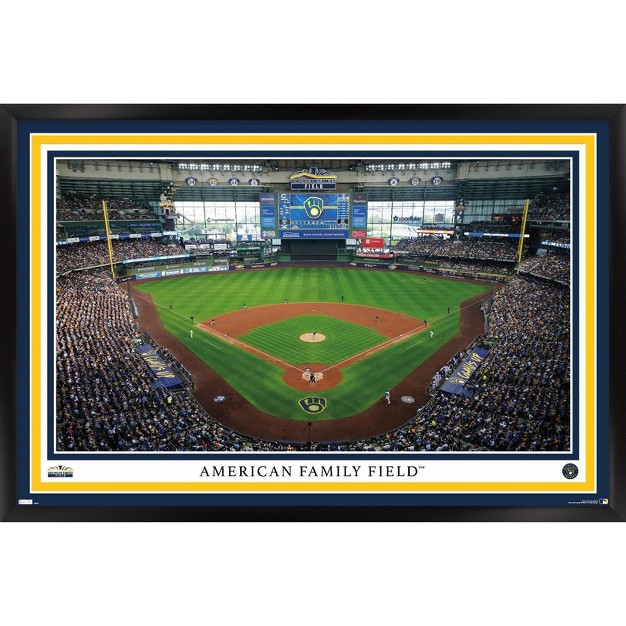 Trends International Mlb Milwaukee Brewers American Family Field 22 Framed Wall Poster Prints