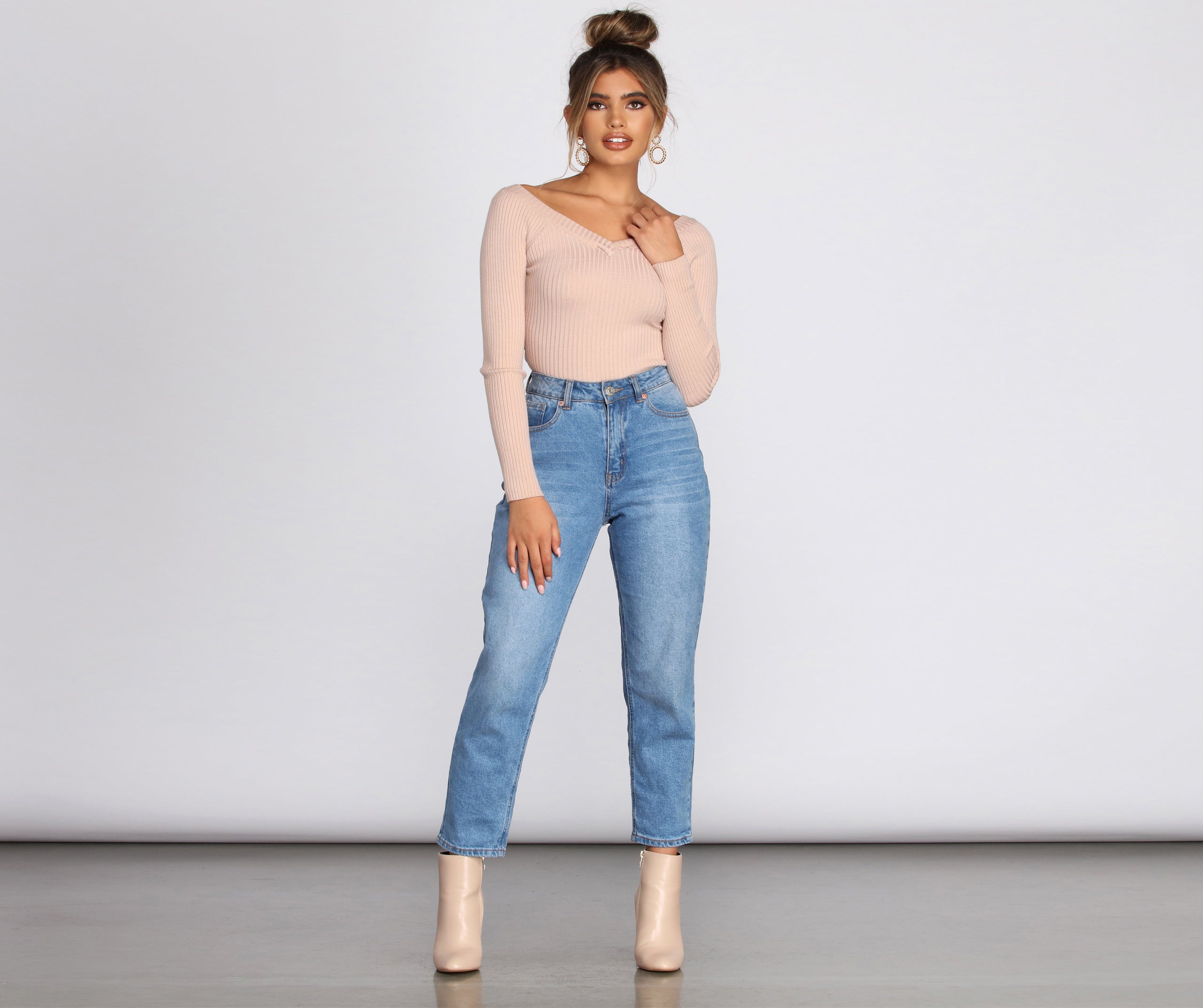 Off The Shoulder Ribbed Knit Bodysuit