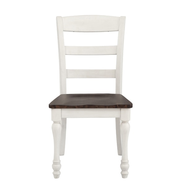 Bridgeview Dark Cocoa and Coastal White Ladder Back Dining Chairs (Set of 6)