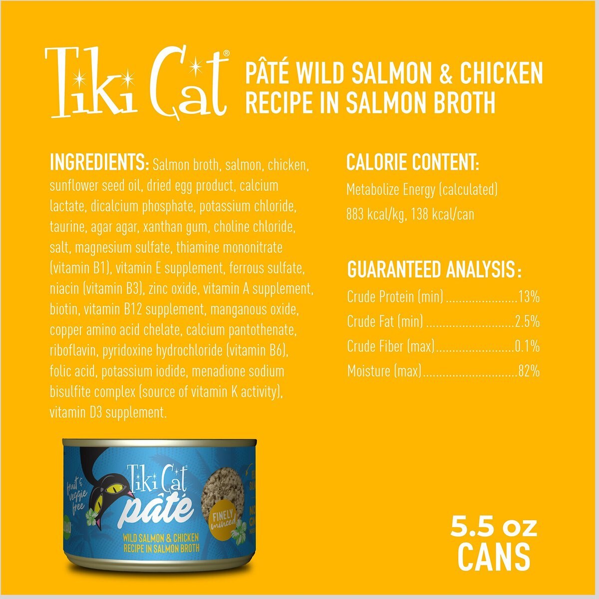 Tiki Cat Luau Wild Salmon and Chicken Pate Wet Cat Food