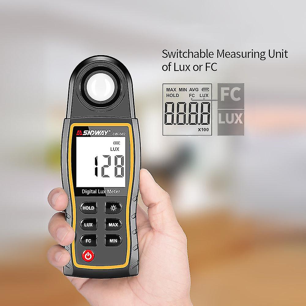 Luxmeter Luxometer Auto Range Photometer Luminometer Lightmeter Digital Light Meters 0-199900 Lux With Max Min Data Hold Mode