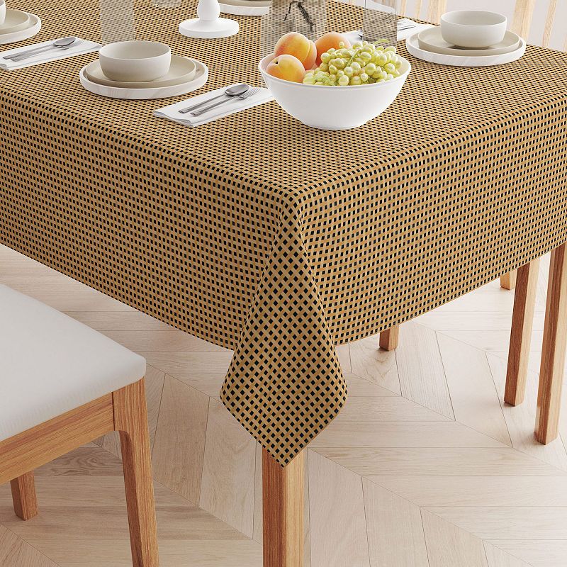 Square Tablecloth， 100% Polyester， 60x60， Chessboard Braid