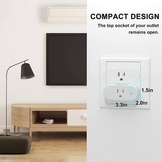 IBRIGHT:iBright Smart Wi-Fi Outlet Plug with 2 USB Ports Works with Alexa and Google Assistant X10S