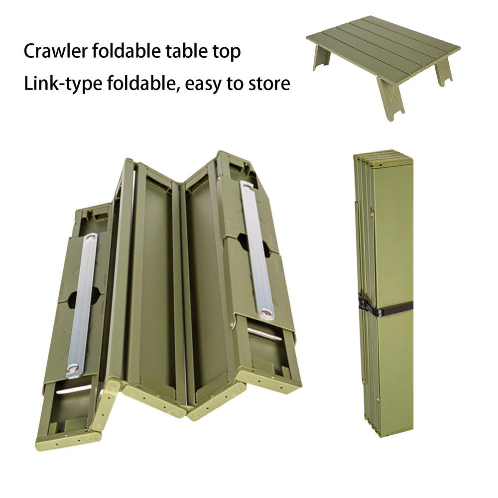 Ksruee Outdoor Mini Folding Table Mini Green Folding Beach Picnic Table Aluminum Alloy Ultralight Folding Table for Outdoor Hiking Camping Picnic Fishing Barbecue Hiking Family Daily Use admired