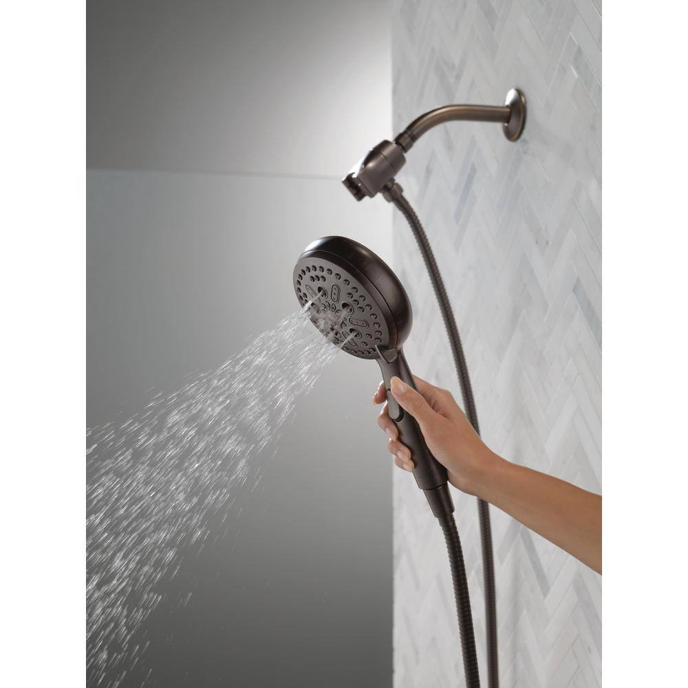 Delta SureDock Magnetic 7-Spray Patterns 1.75 GPM 4.94 in. Wall Mount Handheld Shower Head in Venetian Bronze 54810-RB-PK