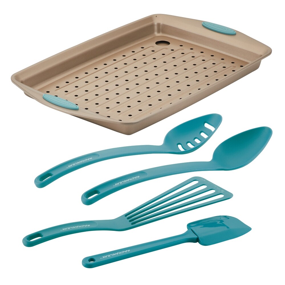 Rachael Ray Cucina Nonstick Bakeware and Tool Set  6 Piece  Agave Blue