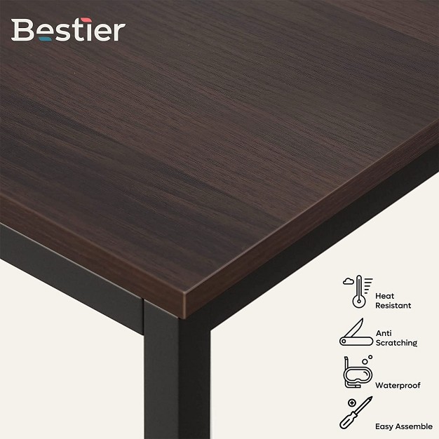 Bestier 47 Inch Compact Computer Writing Desk With 4 Tier Storage Shelves Amd Crossbar Support For Home Office Apartment Dorm Brown